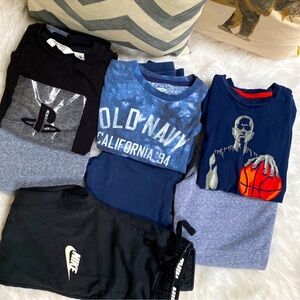 Matching set:(3)Boys pants & (3)Shirts +(1) bonus Nike sweat pant. Sz:8-10boys.